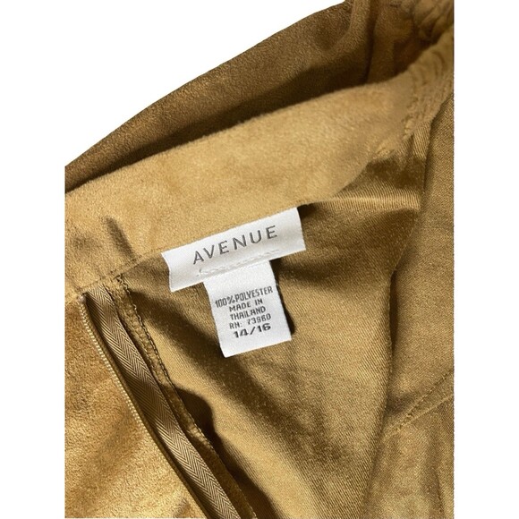 Vintage Avenue Suede Long  Skirt Fall Cut out detail Women size 14 / 16 - Picture 3 of 9